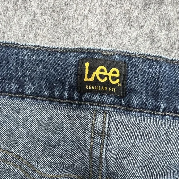 Lee Jeans Mens 38x30 Blue Straight Stretch Denim Medium Wash Pants FITS38x29 - Picture 3 of 15